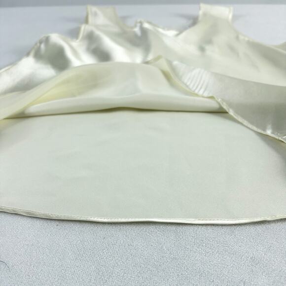 Vintage Buttercream Silky Doily Lace Sleeveless Cami Top Sz M - Picture 8 of 8